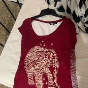 Elephant red tee